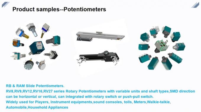 RV97P0N0 Horizontal Type Single Unit Insulated Shaft Sealed پتانسیومتر چرخشی